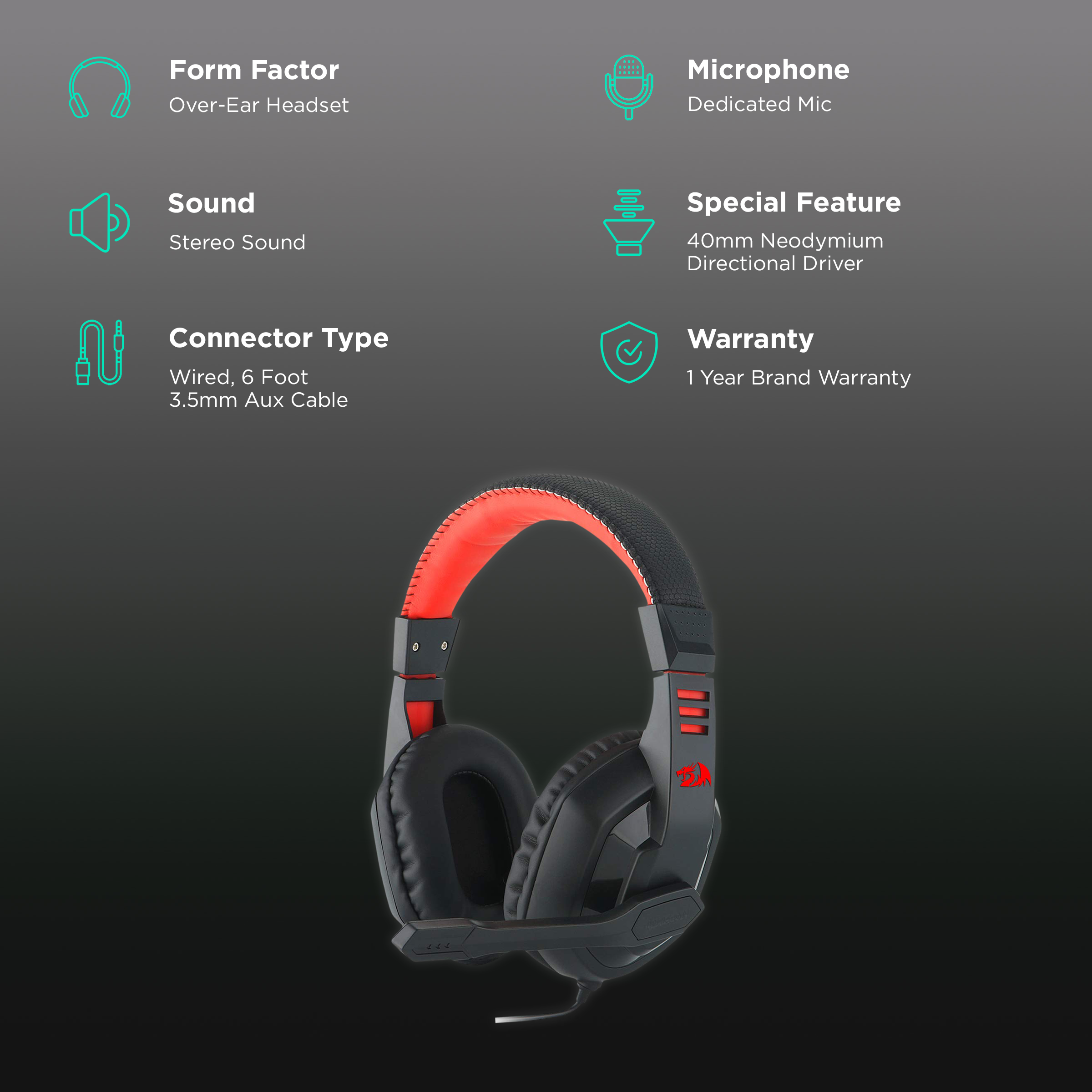 Redragon h120 best sale wired gaming headset